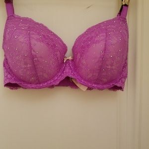 Victoria Secret Purple Lace with Gems 36DD Bra